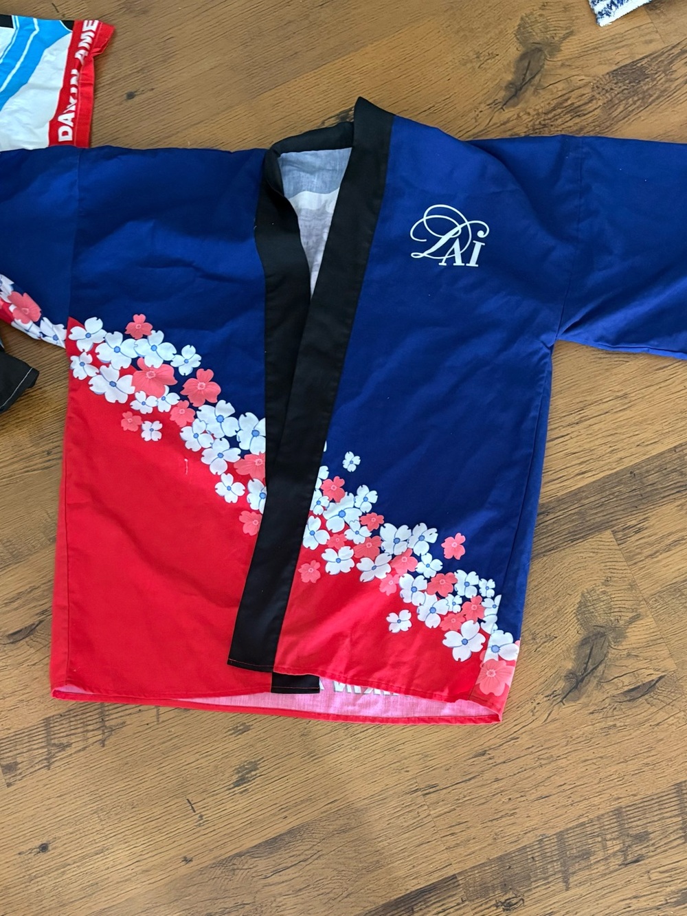 Women Floral Two-Tone Jacket - Blue & Red